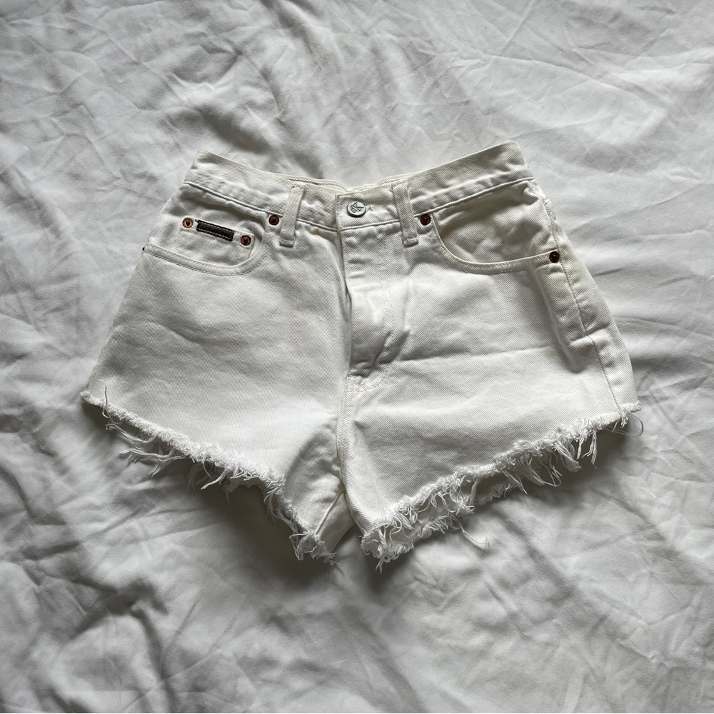 Calvin Klein White Denim Shorts